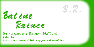 balint rainer business card